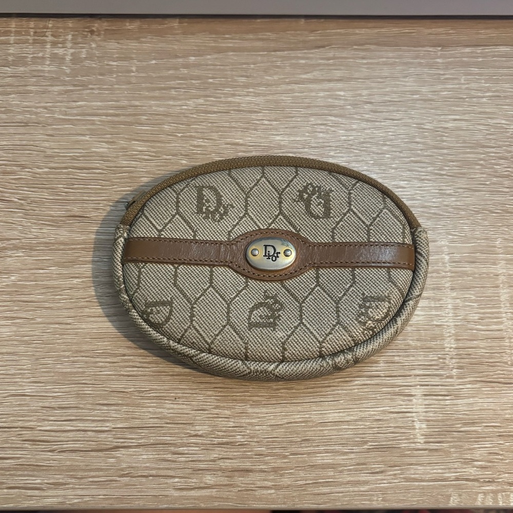 Vintage Christian Dior Coin Pouch Honeycomb Pattern